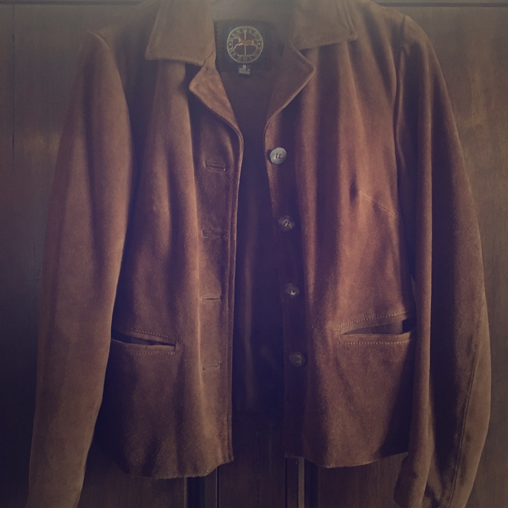 Brown suede jacket.